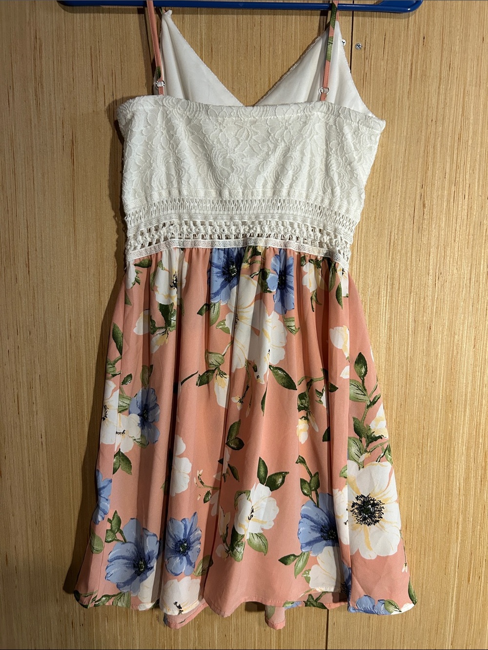 Altar'd State White Lace Top Peach Floral Sundress